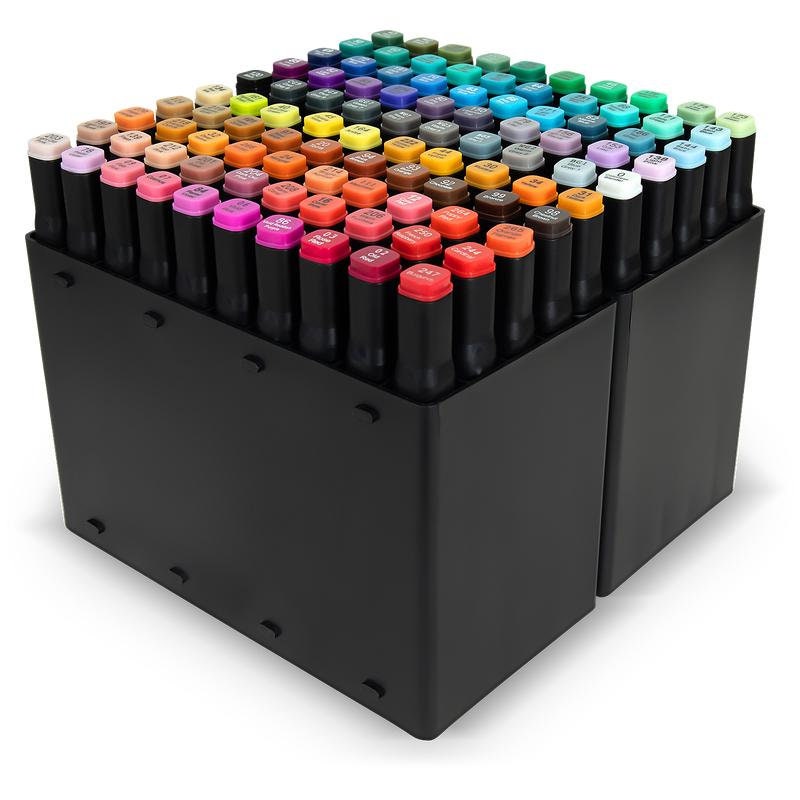 12 METALLIC Calligraphy Twinmarkers Stackable Storage Box - DécoTime