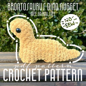 Brontosaurus Dino Nugget Crochet Pattern NO SEW PDF Download Amigurumi