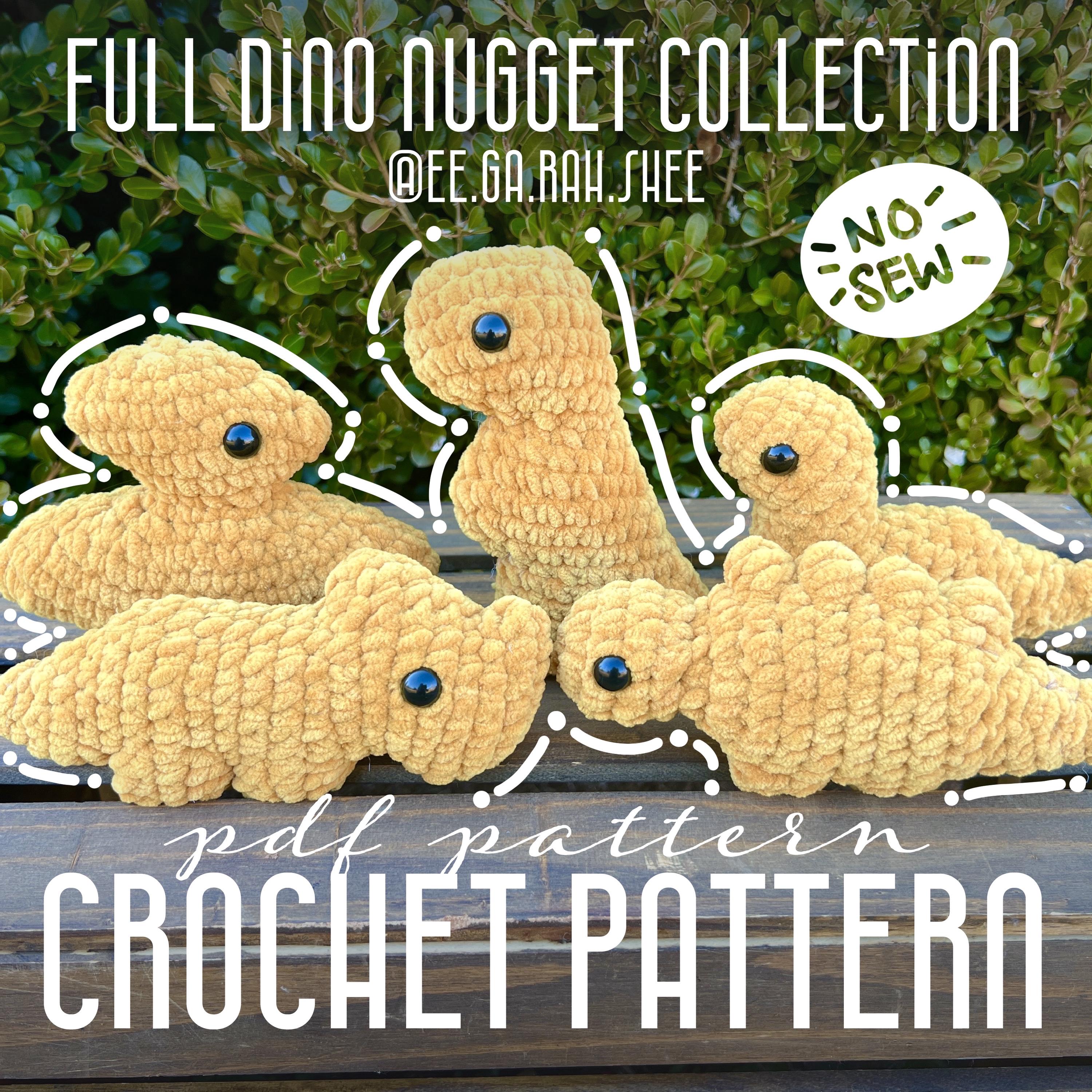 22 Dino Nugget Crochet Patterns for Playful Plushies, Pillows, and Giftable Makes 2 Complete Dino Nugget Crochet Pattern Bundle