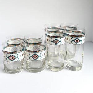 Vintage 90s Studio Nova Southwestern Print Glasses – Set of 4 or 8