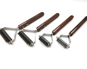 Coat King Brush - Blade 20, 18, 12, 8 - Stainless steel Blade - Wooden Handles