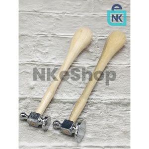 Set of 2 Chasing Hammers - 22mm & 32mm Flat Face and Ballpeen