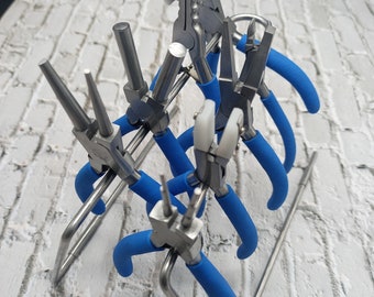 8 pliers set blue grip pliers for jewelry making - 0011