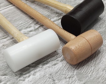 3 Jewelry Hammers - Mallets - Leather - Plastic - Wooden