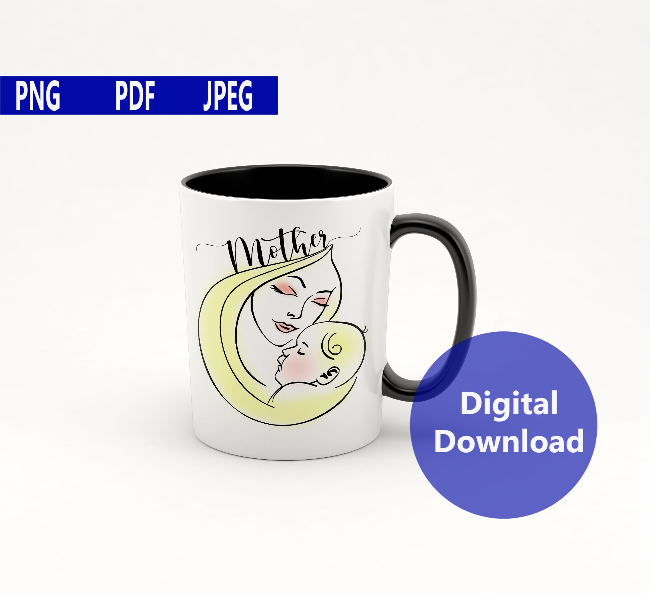 Mother and Baby Png, Mother and Baby PDF, Mother Design, Digital ...