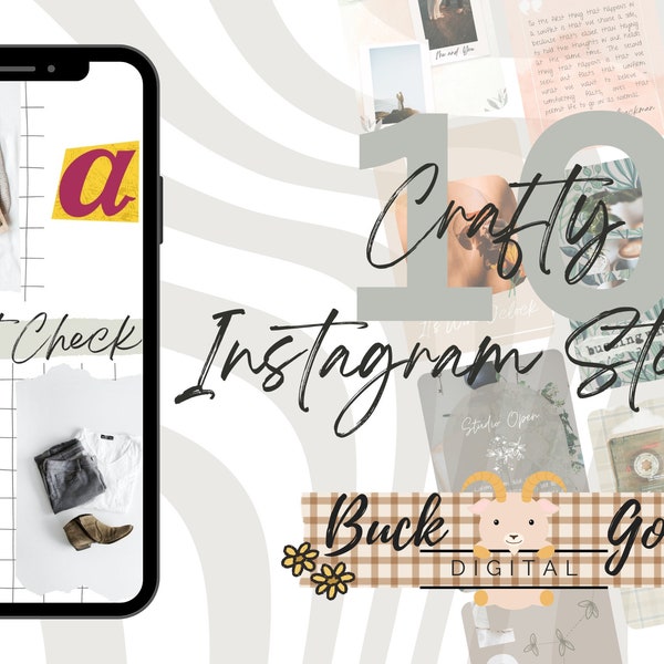 10 Crafty Quirky Bold Instagram Stories | Canva Edit | Instagram Templates| Crafty | Instagram Template Canva | Colorful Instagram stories