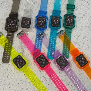 Apple Watch all in one clear neon bands for all series
