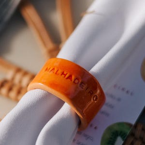 Coloured & Personalized Ceramic Napkin Rings | Wedding Place Cards | Handmade Guest Name Tags | Wedding Table Decor