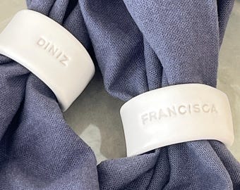 Personalized Napkin Rings | Custom Ceramic Name Tags | Handmade Place Cards | Table Setting Decor | Gift for Hostess