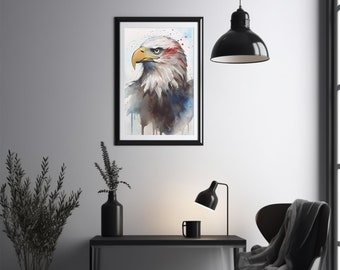 Eagle Painting, Eagle Art, Bird Painting, Digital Art, Wall Art, Digital Prints, Printable Paintings, Printable Art, Home Decorations