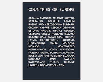 Countries of Europe Poster