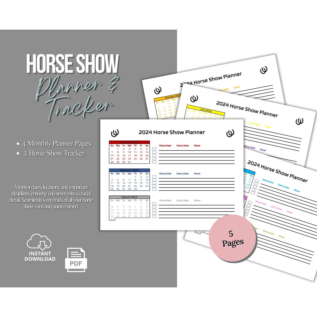 Horse Competition Schedule Horse Show Checklist Horse Event Planning