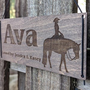 Personalized 4H Horse Show Name Plate Equestrian Barn Decor 4H Rider Gift for Horse Lover Show Stall Sign Custom Horse Barn Door Marker