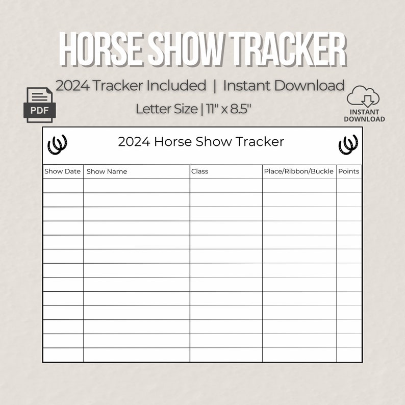 Horse Show Planner Show Tracker Show Checklist Show Planning Journal