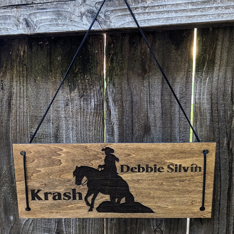 Custom Horse Stall Sign Engraved Wooden Stable Sign Handcrafted Horse