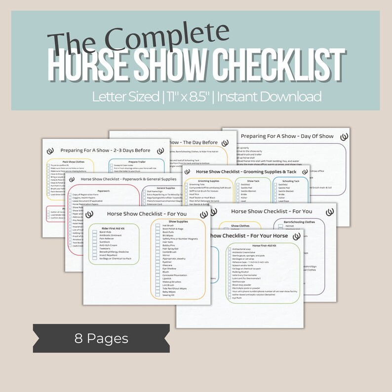 Checklist for Competitive Horse Riding Events Successful Equestrian ...