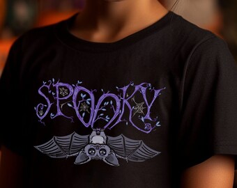 Spooky Halloween kids bat shirt, unisex, vampire, creepy, soft tee, youth t-shirt, Halloween kid's Shirt, Halloween Graphic Tee