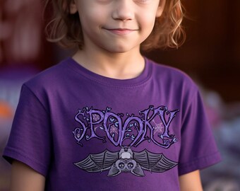 Spooky Halloween kids bat shirt, unisex, vampire, creepy, soft tee, youth t-shirt, Halloween kid's Shirt, Halloween Graphic Tee