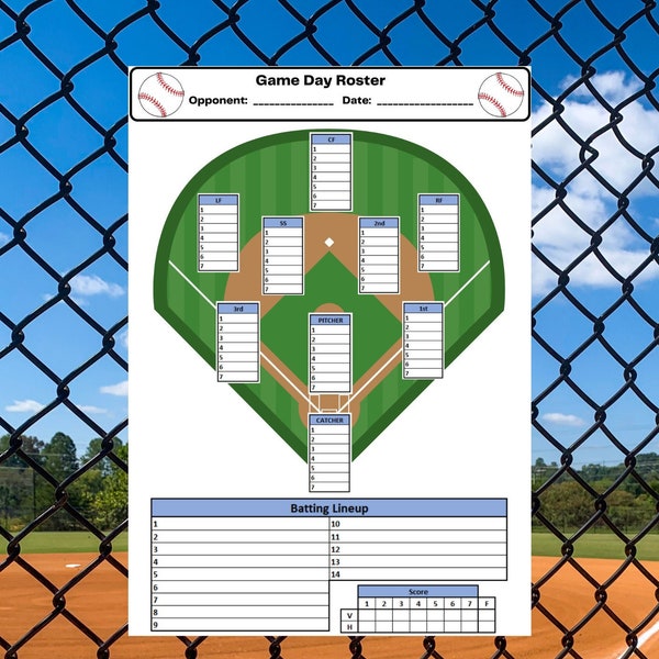 Baseball Roster Etsy Baseball Roster Etsy