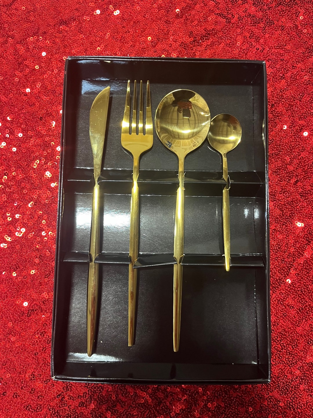 4 Pc Gold Event Flatware Boxed - Etsy