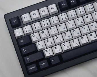GMK Minimal Black and White Keycaps | Cherry Profile Keycaps Set |  PBT Material | Keycaps For MX Switch | GMk Clone Artisan Keycap Set