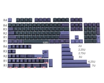 キーボード GMK BLACK LOTUS base kit + space bar kit GMK Black lotus Keycap, 129 Keys PBT Keycaps Cherry Profile