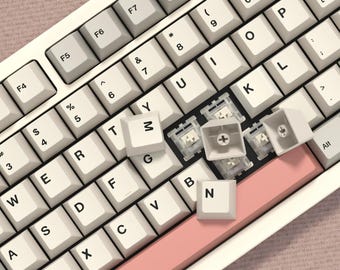 Classic 9009 Retro Keycaps | Vintage Office Style PBT Set | Cherry Profile ISO & ANSI