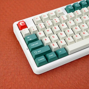 Japanische Tastenkappen | Tiefgrün & Rot PBT Set | Kirsch-Profil Bild 12