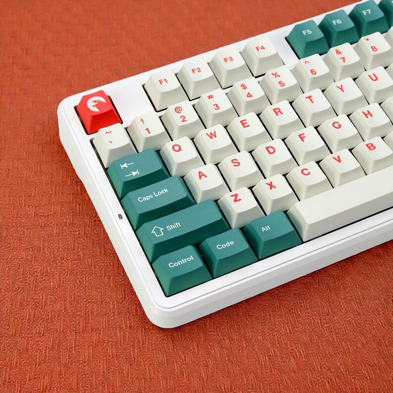 Japanische Tastenkappen | Tiefgrün & Rot PBT Set | Kirsch-Profil Bild 12