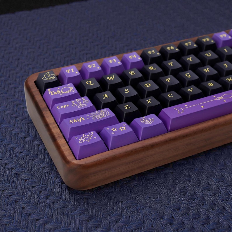 Keyborad Signs Astrology Purple N Gold Keycaps | Zodiac Star Sign Theme | Cherry ...