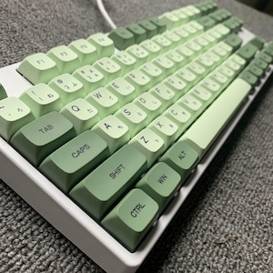 Matcha Theme Keycaps | XDA Profile Keycaps Set | PBT Material | Keycaps For MX Switch | GMk Clone Artisan Keycap Set