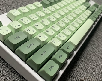 Matcha Theme Keycaps | XDA Profile Keycaps Set | PBT Material | Keycaps For MX Switch | GMk Clone Artisan Keycap Set