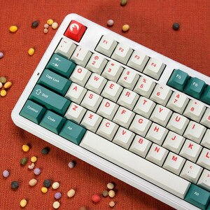 Japanische Tastenkappen | Tiefgrün & Rot PBT Set | Kirsch-Profil Bild 5