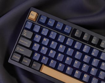 Blue Samurai Edition Double Shot Keycap Set | Japanese Custom Keycaps | Cherry Profile PBT ABS | 174 Keys