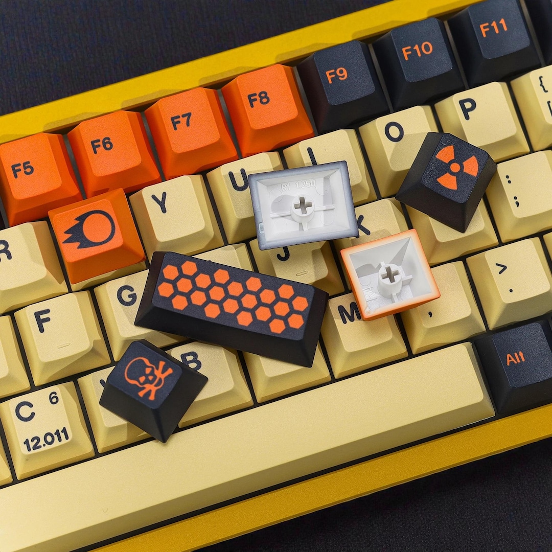 Carbon Retro Keycap Set | Custom Keycaps | Cherry Profile PBT | 143 ...