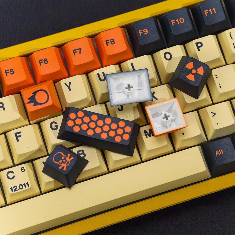 Carbon Retro Keycap Set | Custom Keycaps | Cherry Profile PBT | 143 ...