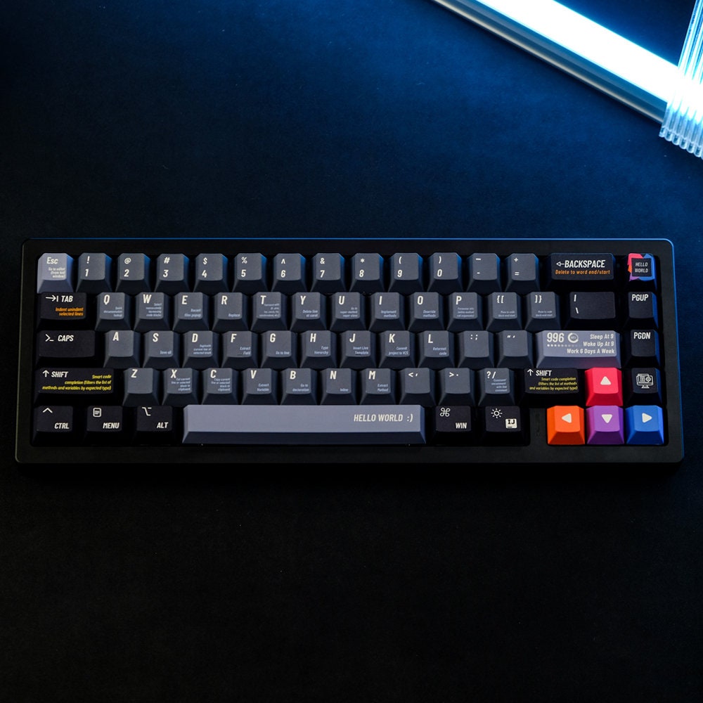 Hello World Coder Keycap black キーキャップ 黒 Hello world\u0027 Programmer PBT Keycap Set ⁄⁄ Cherry