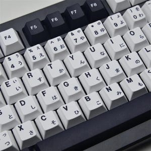 Black n White Japanese PBT Keycap Set | 5-Side Dye-Sub | Cherry Profile | 129 Keys
