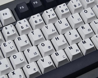 Black n White Japanese PBT Keycap Set | 5-Side Dye-Sub | Cherry Profile | 129 Keys