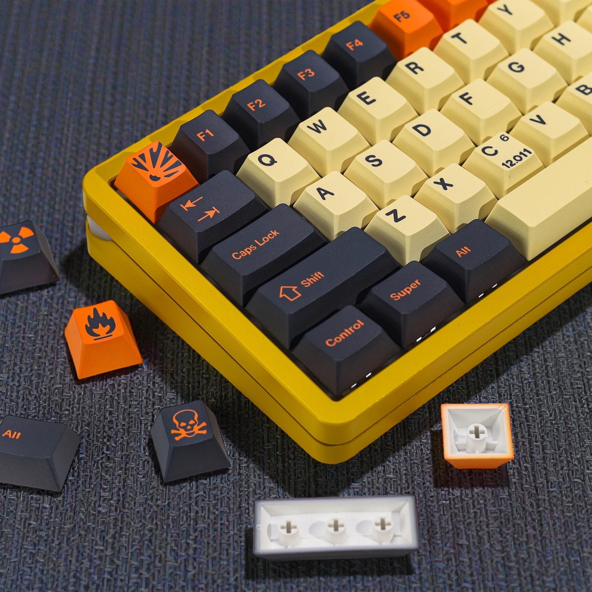 Carbon Retro Keycap Set | Custom Keycaps | Cherry Profile PBT | 143 ...