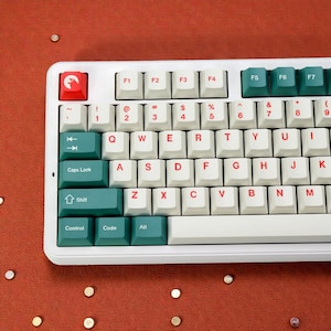 Japanische Tastenkappen | Tiefgrün & Rot PBT Set | Kirsch-Profil Bild 6