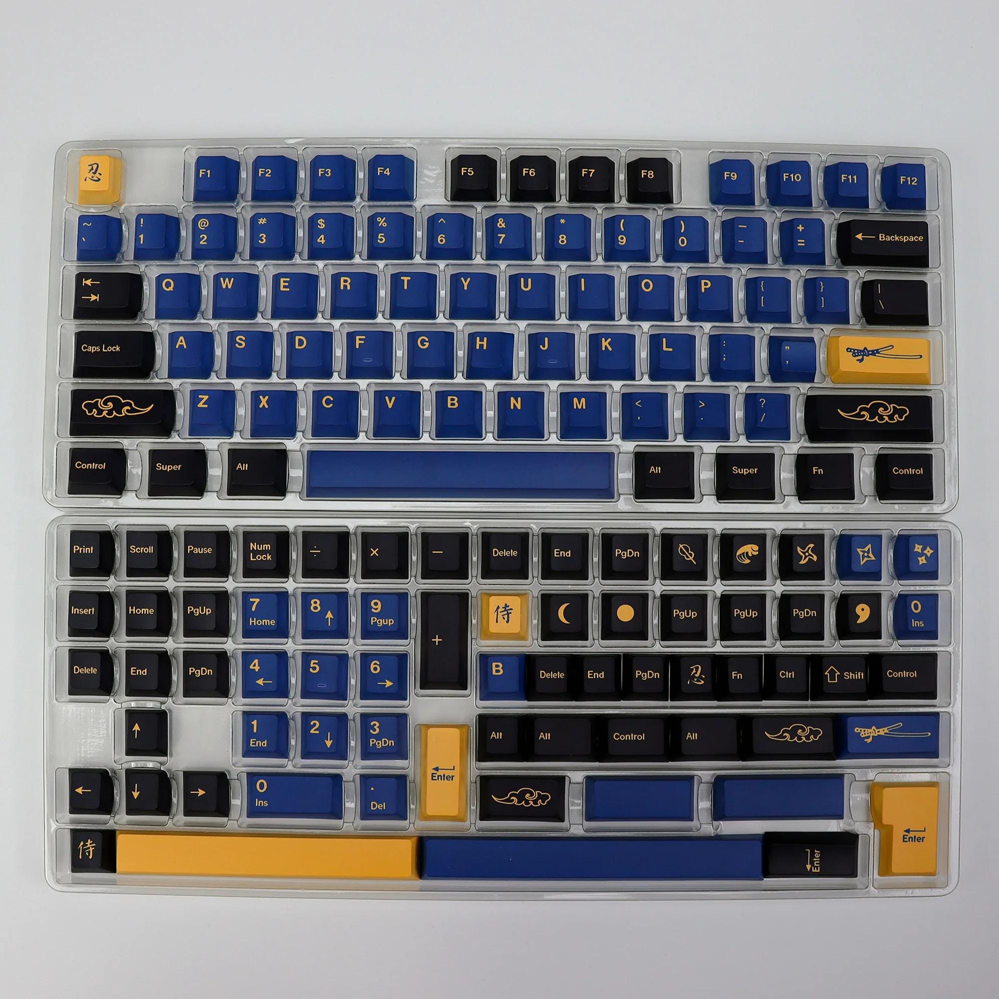 Blue Samurai Keycaps | Japanese N Korean Layout Options | PBT Dye-sub ...