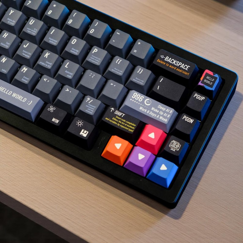 Programmer PBT Keycap Set | 5-Side Dye-Sub | Cherry Profile | 129 Keys imagem 9