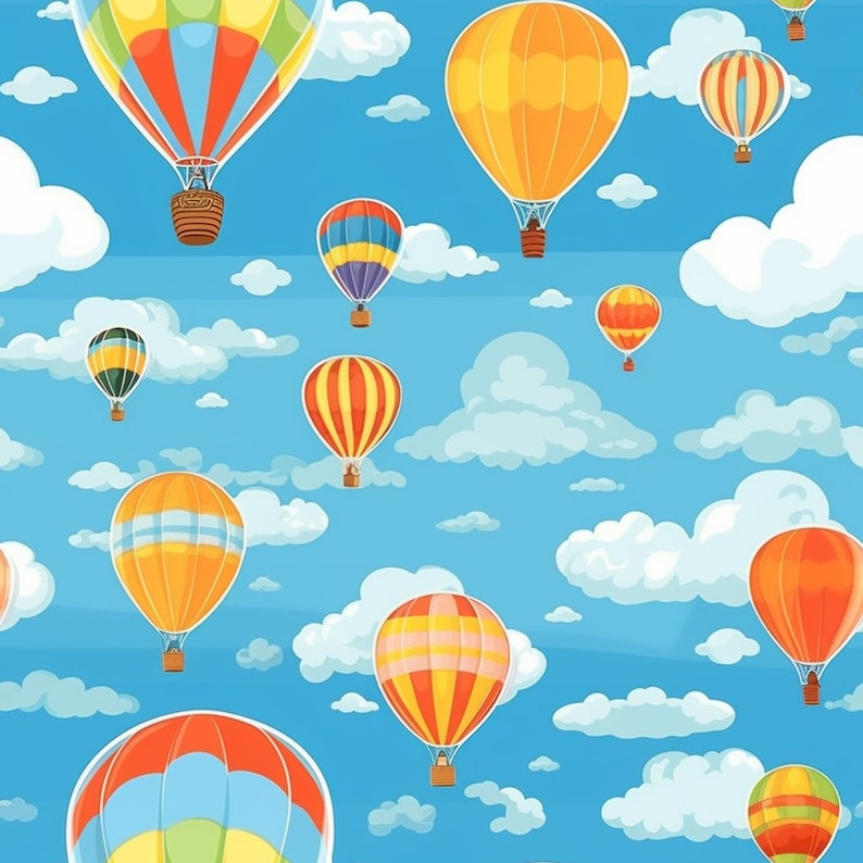 Hot Air Balloon Printable Pattern - Etsy