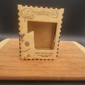 Handcrafted Wood Bulbasaur Custom Funko Pop Box - Laser Engraved, Protect and Showcase Your Collectibles
