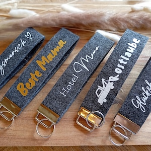 personalized felt keychain / key chain / key ring