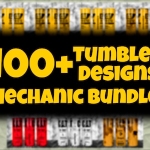 100+ Tumbler Design Bundle, für 20 Unzen Skinny Cups, Sublimationsdesign, Neuheit Tasse, PNG zu Sublimieren, Sublimacion, Wasserrutsche, Mechaniker, Auto