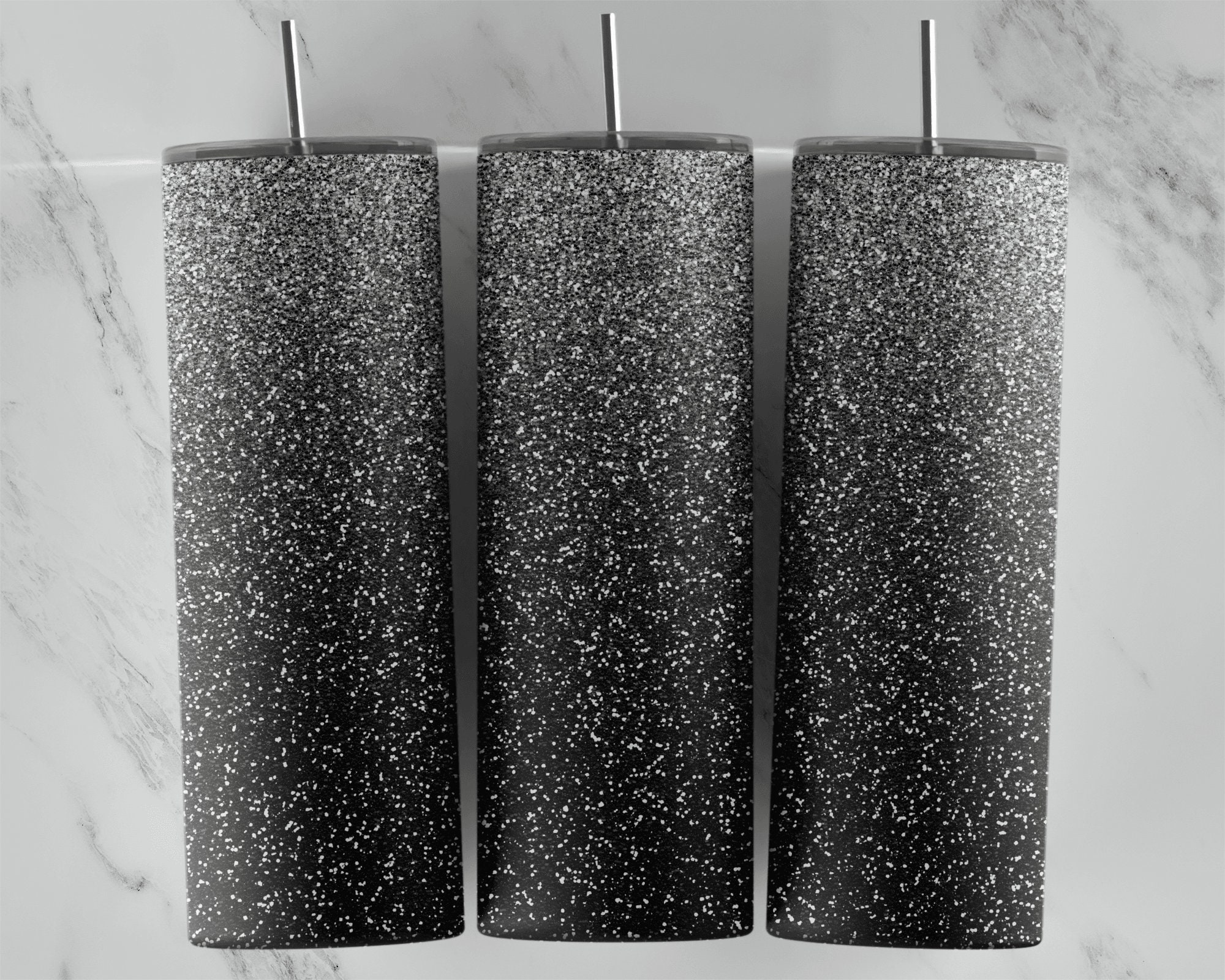 Black Glitter Tumbler Sublimation Design, 20 oz tumbler, By  99TumblerDesigns