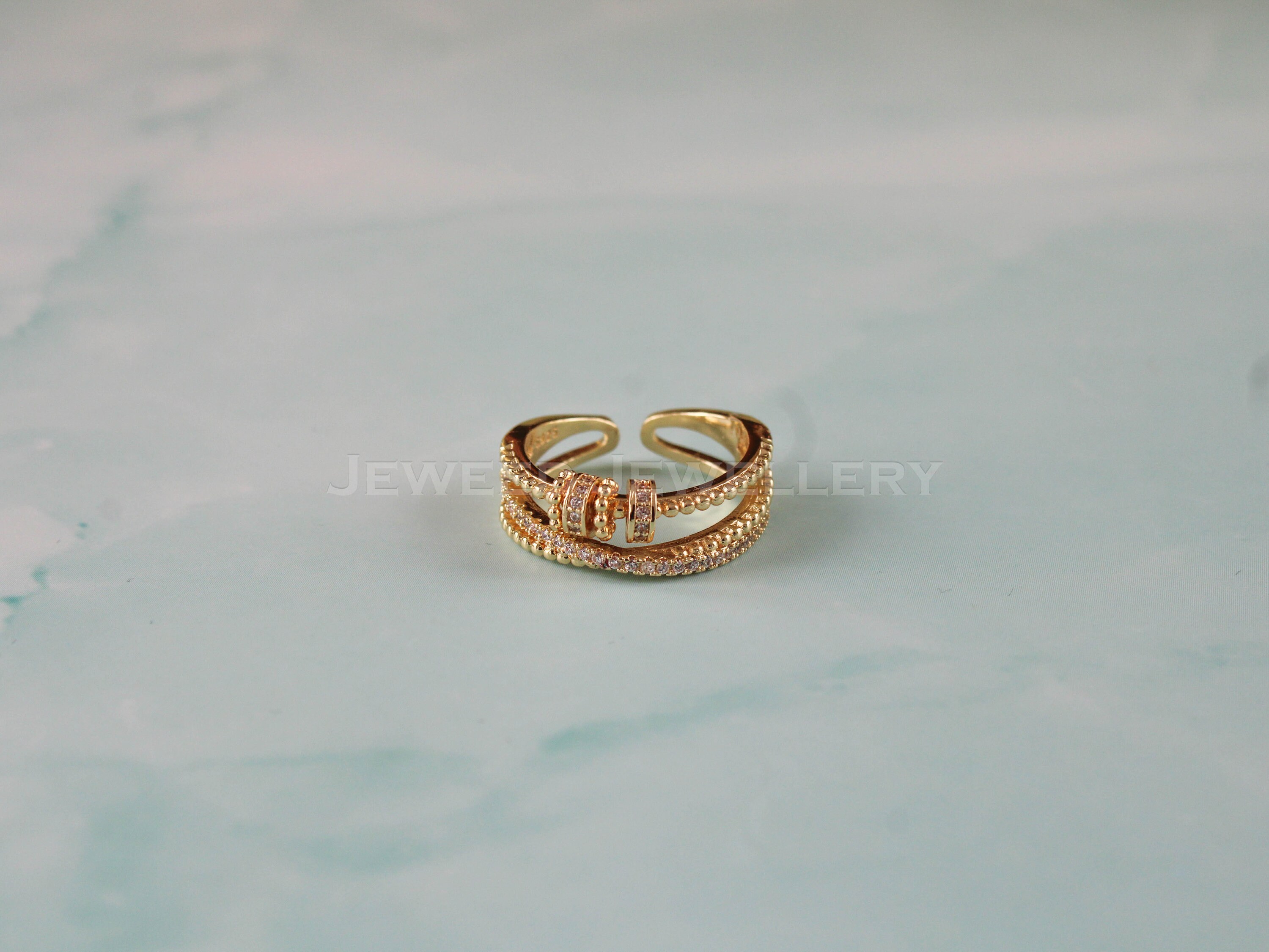 Adjustable Fidget Ring Dainty Cubic Zirconia - 925 Sterling Silver ...