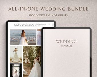 GOODNOTES Hochzeitsplaner, Digitale Hochzeitsvorlage, Checkliste, Reiseplaner, Hochzeitsbudget, Vision Boards, Hyperlinked, Honeymoon, iPad